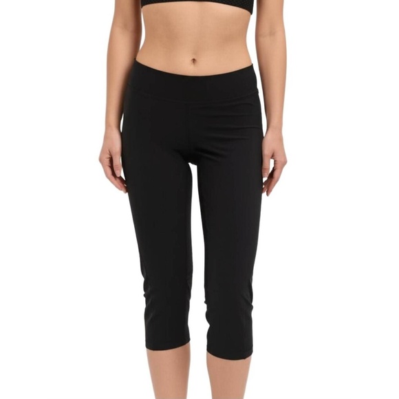 BALANCE COLLECTION Capri Small Leggings Womens Black Wide Waistband - Picture 1 of 6